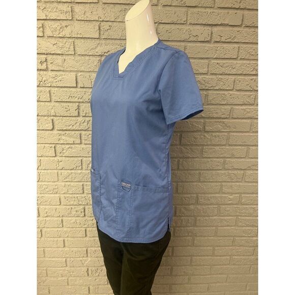 Cherokee Workwear Women Blue Scrub Top Size XS - Picture 4 of 9